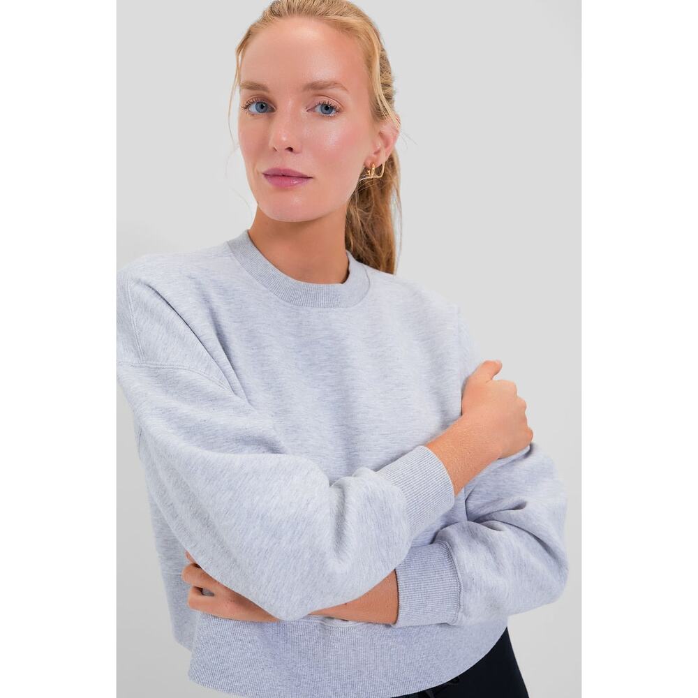 TUCKERNUCK SPORT Heathered Gray Cropped Evans Pullover Size XL NWT